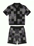 Mens Knitted Short Sleeve Shirt and Shorts Set