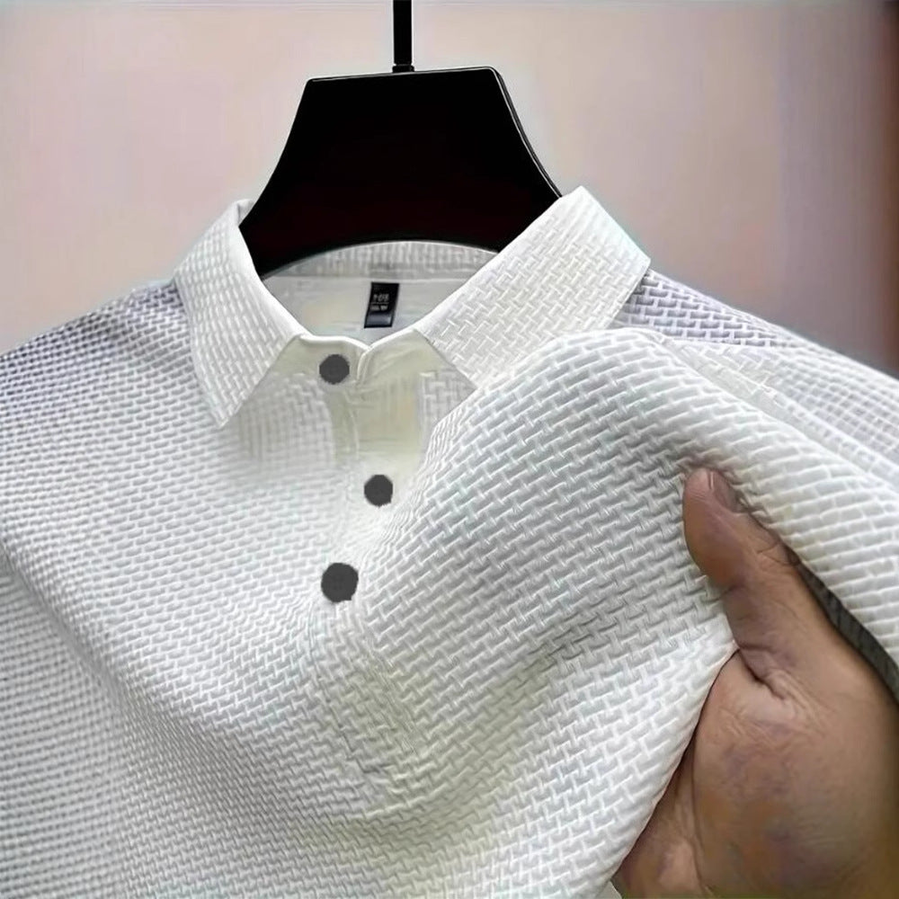 Mens Breathable Ice Silk Polo Shirt