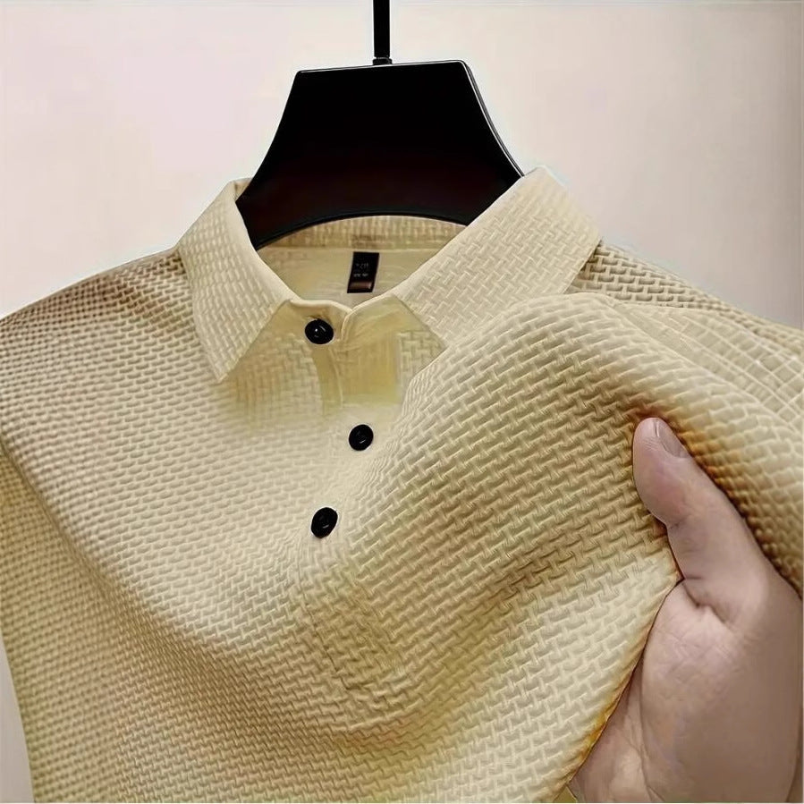 Mens Breathable Ice Silk Polo Shirt